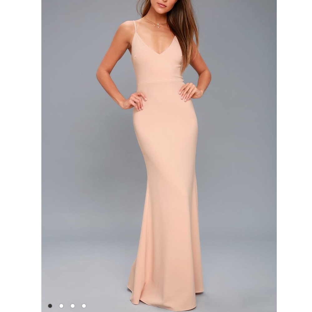 Lulus infinite glory blush pink maxi dress XS